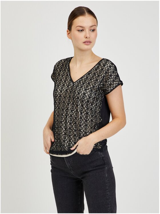Orsay Orsay Bluzka 100231-660000__S Czarny Regular Fit