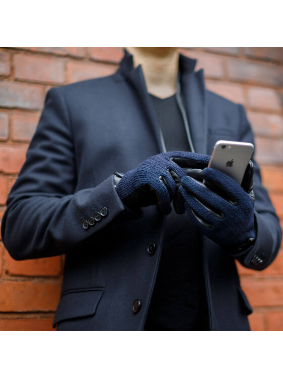 napo gloves napo gloves Rękawiczki Męskie napoWOOL (czarny/granatowy) XL Granatowy