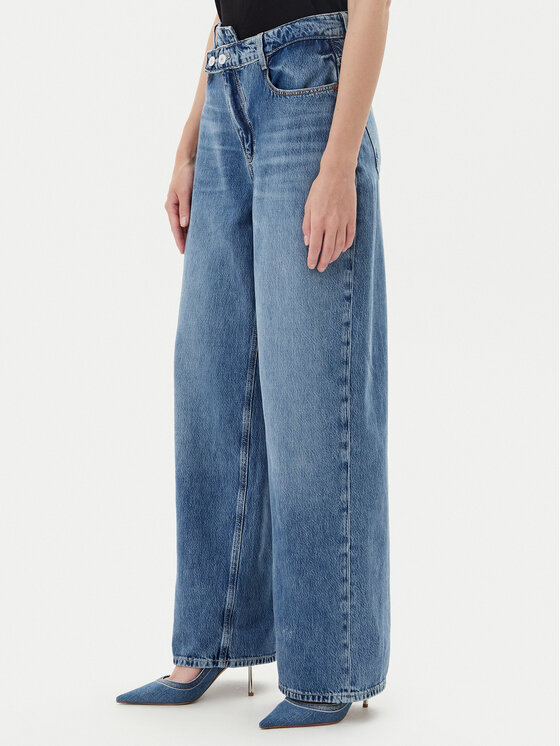 Guess Guess Blugi W5YA2G D5QKB Albastru Wide Leg