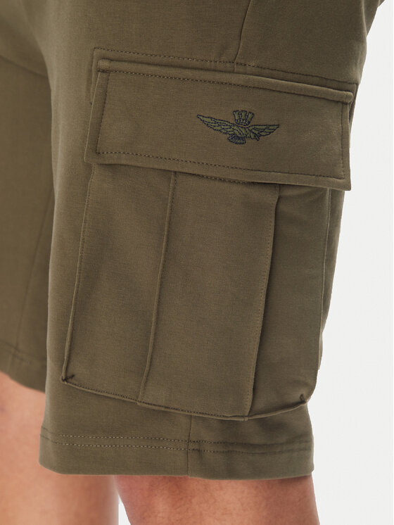 Aeronautica Militare Aeronautica Militare Pantaloni scurți sport 251BF025F459 Kaki Regular Fit