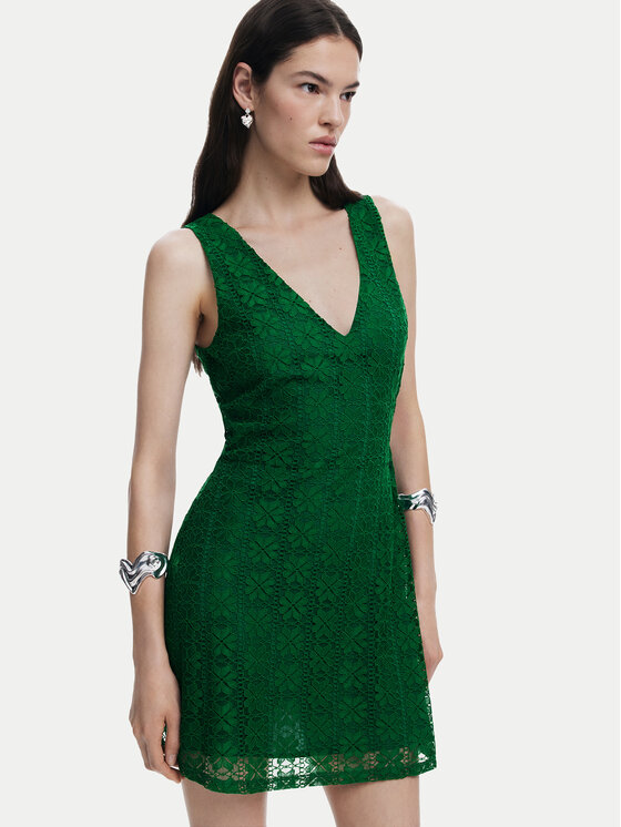 Desigual Desigual Коктейльна сукня 25SWVW53 Зелений Slim Fit