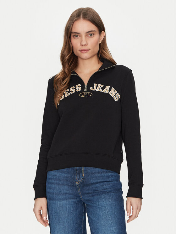 Guess Jeans Guess Jeans Μπλούζα W5RQ25 K68I4 Μαύρο Regular Fit