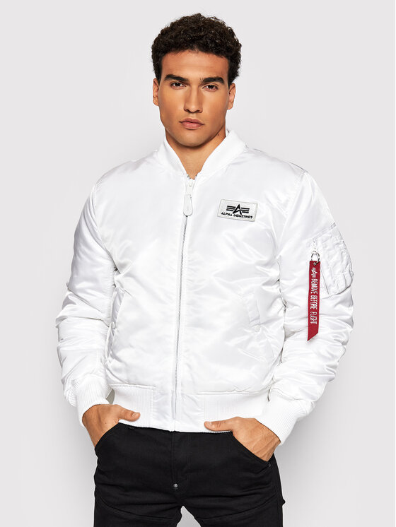Alpha Industries Alpha Industries Μπόμπερ μπουφάν Back Print 128113 Λευκό Regular Fit