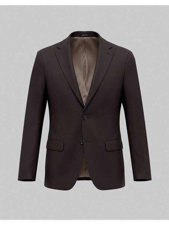 Borgio Borgio Marynarka gualdo 02 Brązowy Slim Fit