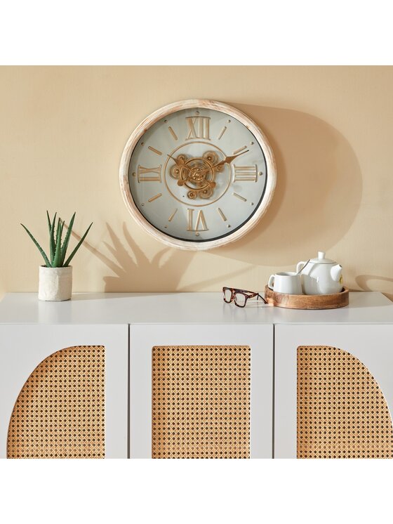 MIAhome MIAhome Zegar wiszący beżowo - złoty Sonika 49,5cm Beżowy