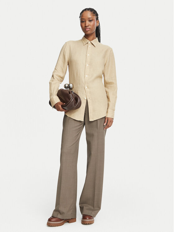 Weekend Max Mara Weekend Max Mara Hlače iz tkanine Petra 2625136052 Svetlo rjava Regular Fit