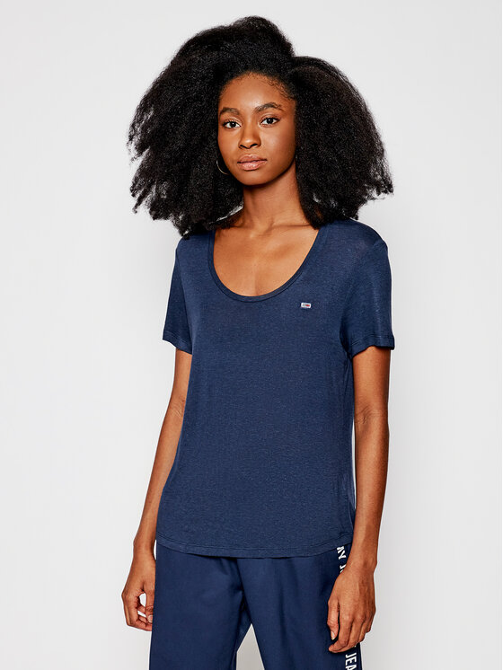 Tommy Jeans T-Shirt DW0DW09789 Dunkelblau Regular Fit | Modivo.de 