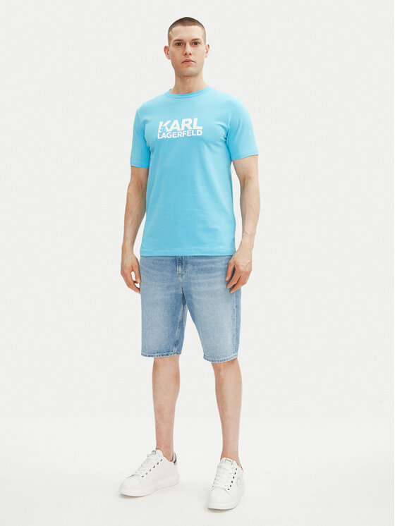KARL LAGERFELD KARL LAGERFELD Tricou 755087 552235 Albastru celest Regular Fit