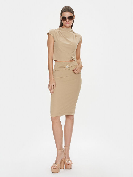 Guess Guess Bluzka W4RP40 KAQL2 Beżowy Slim Fit