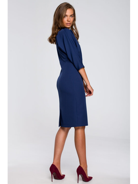 Stylove Stylove Koktejlové šaty S242 Tmavomodrá Regular Fit