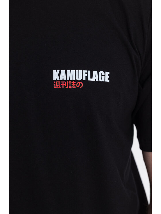 Kamuflage Kamuflage T-Shirt 2JZ Czarny Relaxed Fit