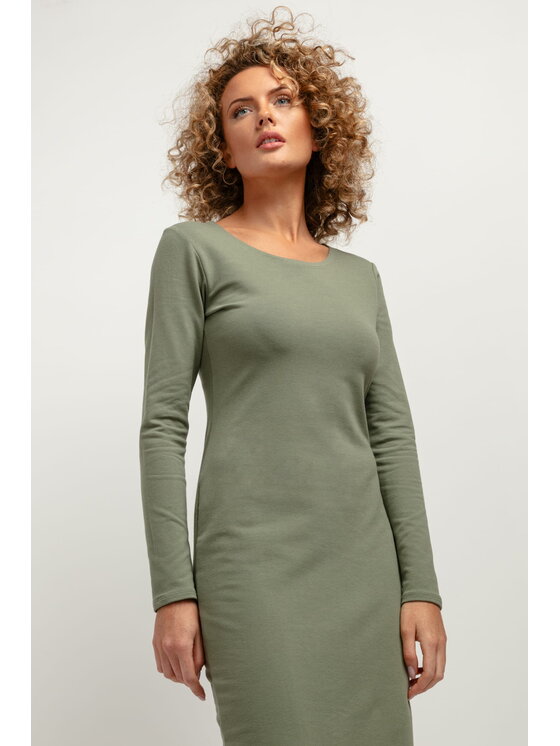 Tessita Tessita Sukienka codzienna T377 Zielony Straight Fit