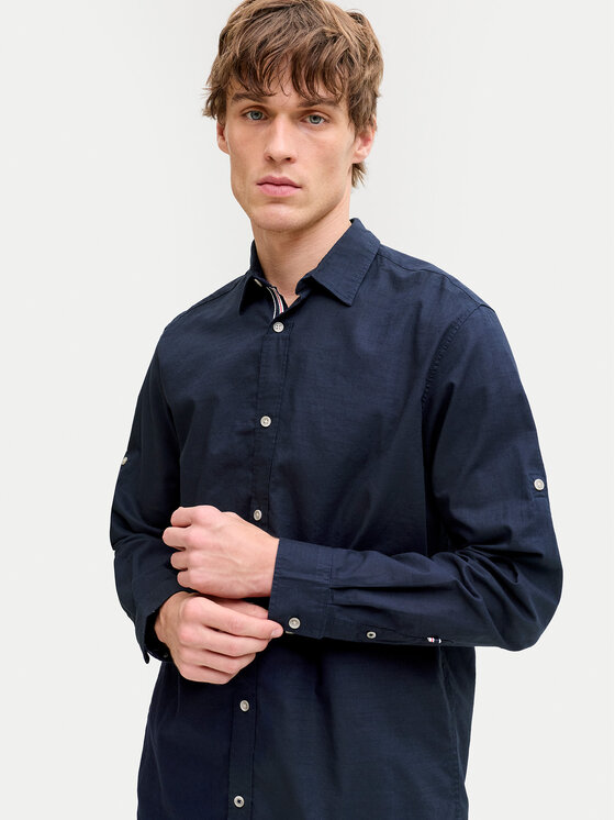 Jack & Jones Jack & Jones Koszula Henry 12289197 Granatowy Regular Fit