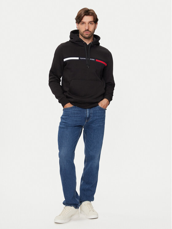 Tommy Hilfiger Tommy Hilfiger Džemperis ar kapuci MW0MW37361 Melns Regular Fit