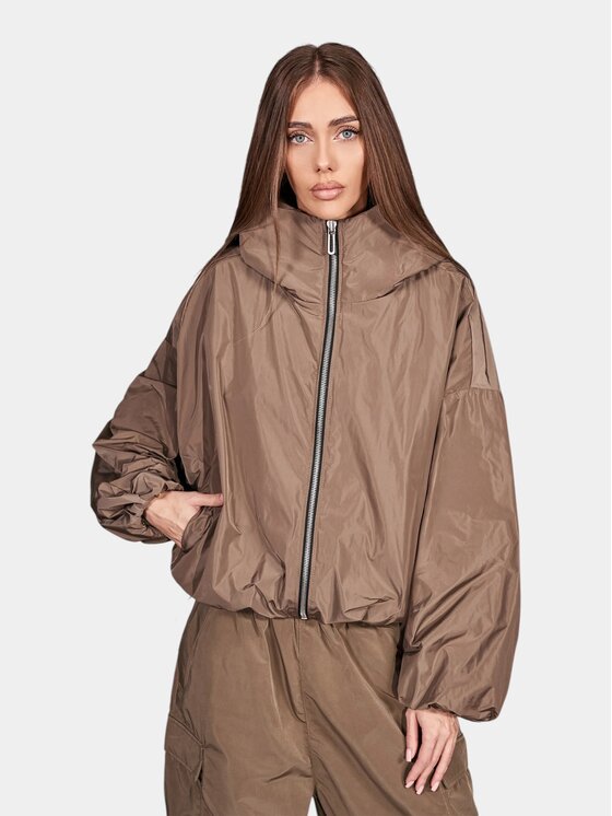 MADE BY SOCIETY MADE BY SOCIETY Kurtka anorak Nerelle - J27721 Brązowy Basic Fit