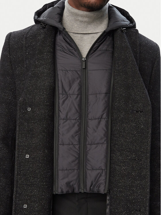 KARL LAGERFELD KARL LAGERFELD Vuneni kaput 455733 564755 Crna Regular Fit