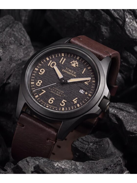 Timex Timex Zegarek TW2Y90900 Brązowy