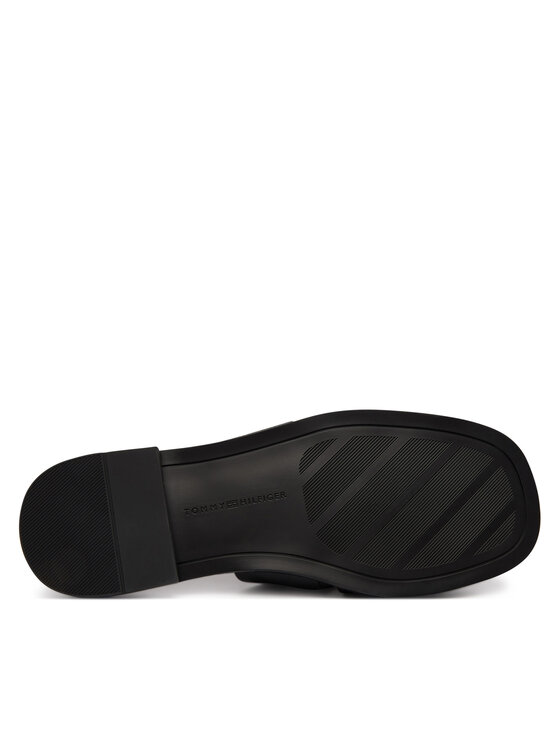 Tommy Hilfiger Tommy Hilfiger Nazouváky Leather Crest Square Toe Sandals FW0FW09126 Černá