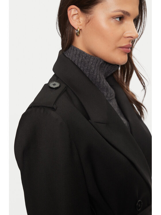 IVY OAK IVY OAK Μάλλινο παλτό Colette IO111134 Μαύρο Oversize