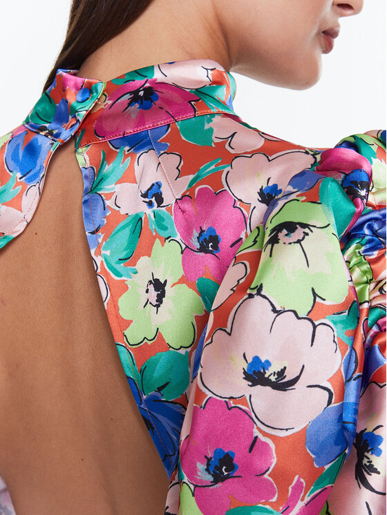 ROTATE ROTATE Koktel haljina Silky Woven RT2337 Šarena Slim Fit