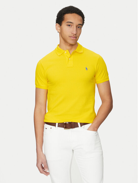 Męskie Polo Polo Ralph Lauren, Rozmiar L, Żółte, 710536856446