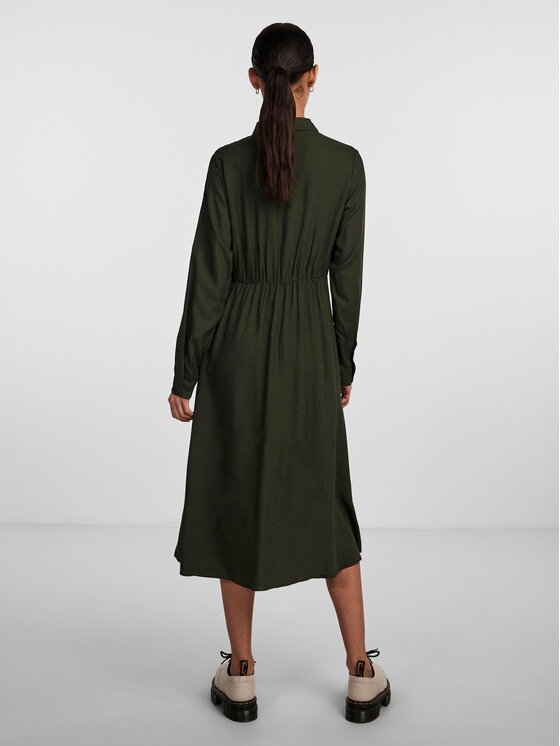 Pieces Pieces Haljina košulja 17140732 Zelena Regular Fit