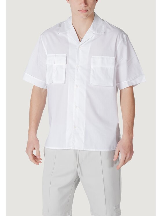 Antony Morato Antony Morato Camicia GRANADA RELAXED FIT WITH LOGOED METAL BADGE Bianco Relaxed Fit