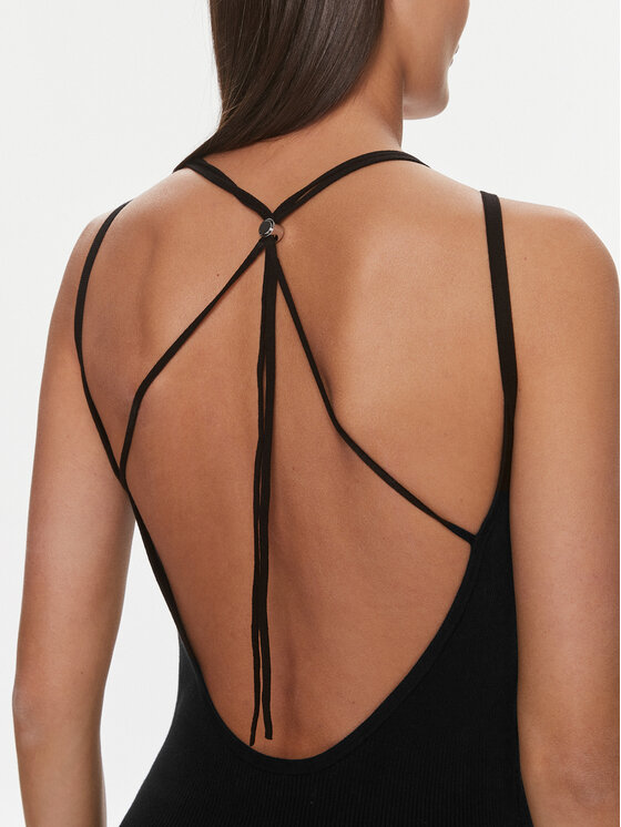 Calvin Klein Jeans Calvin Klein Jeans Rochie de zi Tie Detail J20J223050 Negru Slim Fit