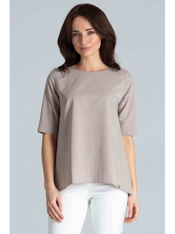 Lenitif Lenitif Blusa L002 Beige Regular Fit