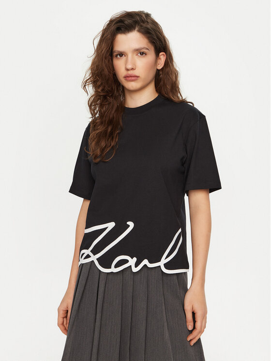 KARL LAGERFELD T-krekls A1W17013 Melns Regular Fit