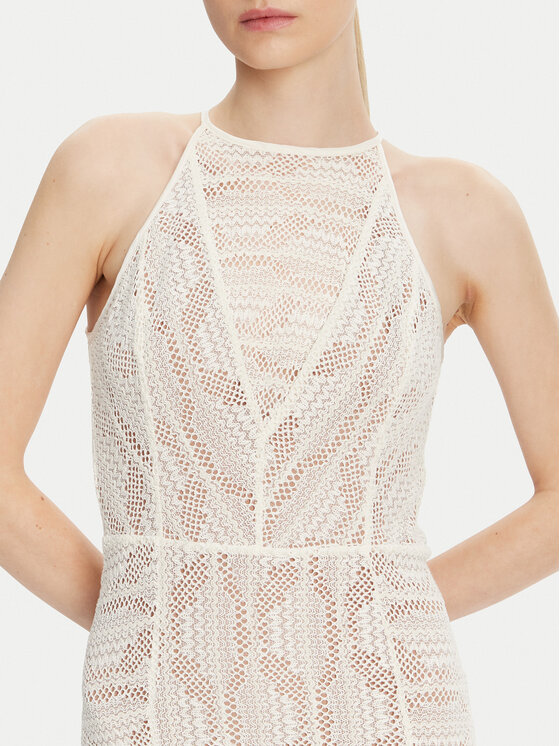 Guess Guess Kokteilinė suknelė W5GK66 KCT80 Smėlio Slim Fit