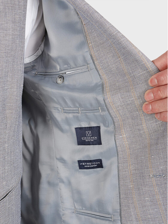 Evenemen Evenemen Marynarka OVO BEIGE Szary Slim Fit