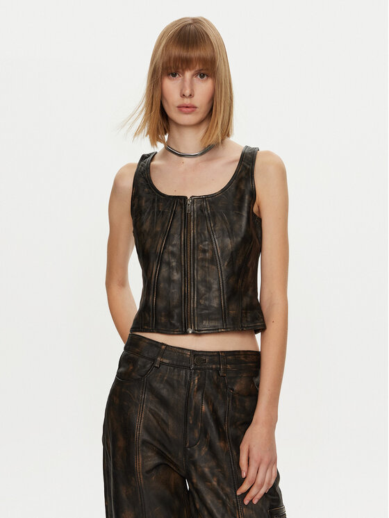 Gestuz Gestuz Marškinėliai Linera 10909487 Ruda Regular Fit