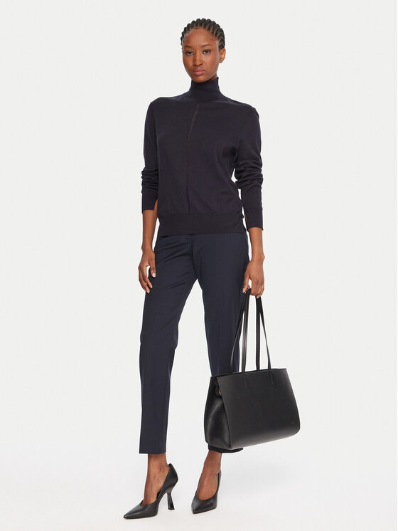 BOSS BOSS Bluză cu gât C_Faghettini 50551356 Bleumarin Regular Fit