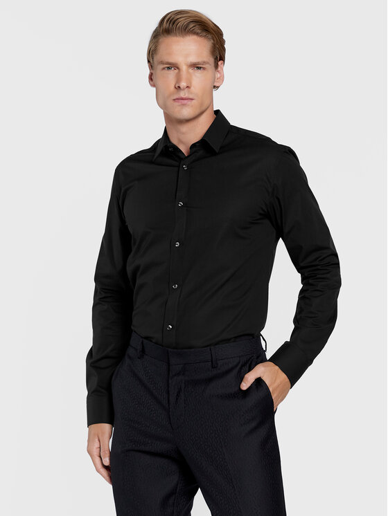 Hugo Krekls Elisha02 50479396 Melns Slim Fit