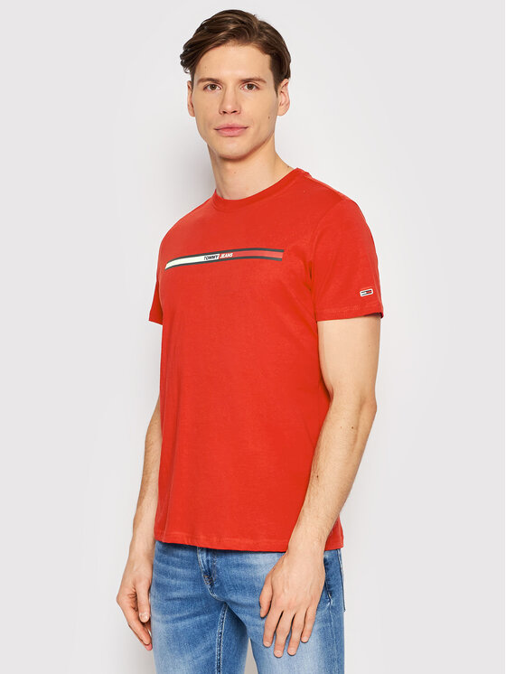 Tommy Jeans T-shirt Essential Flag DM0DM13509 Crvena Regular Fit