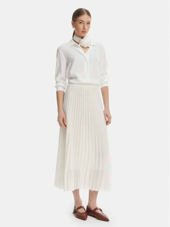 Marella Marella Plisovaná sukně Gabbia 2613101085 Écru Regular Fit