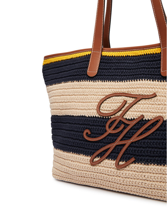 Tommy Hilfiger Tommy Hilfiger Borsetta Th Nautical Tote Crochet Str AW0AW18816 Multicolore