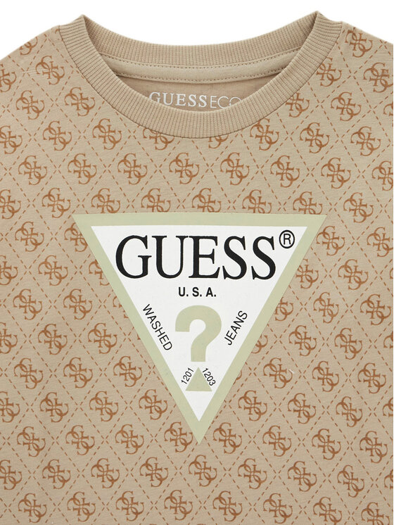 Guess Guess Set majica i hlače N6YG02 K4077 Bež Regular Fit