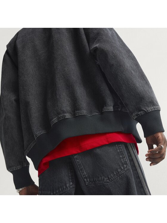 adidas adidas Світшот adicolor Denim Firebird KD1516 Чорний Loose Fit