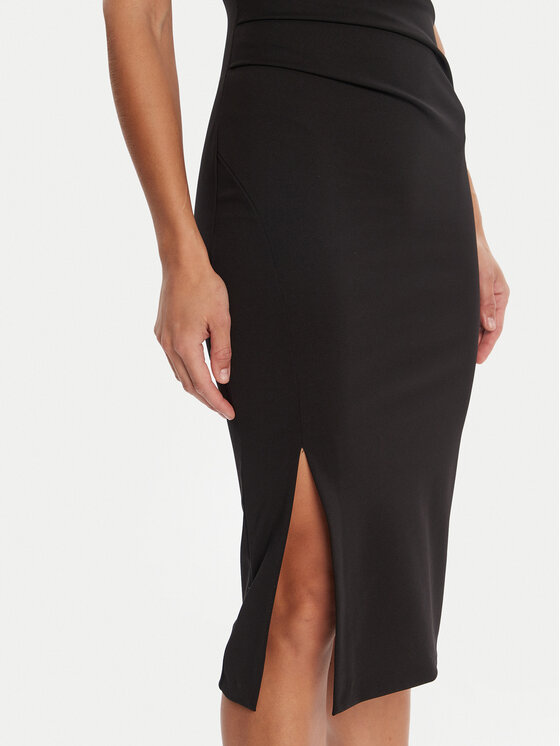 Rinascimento Rinascimento Koktel haljina CFC0125330003 Crna Slim Fit