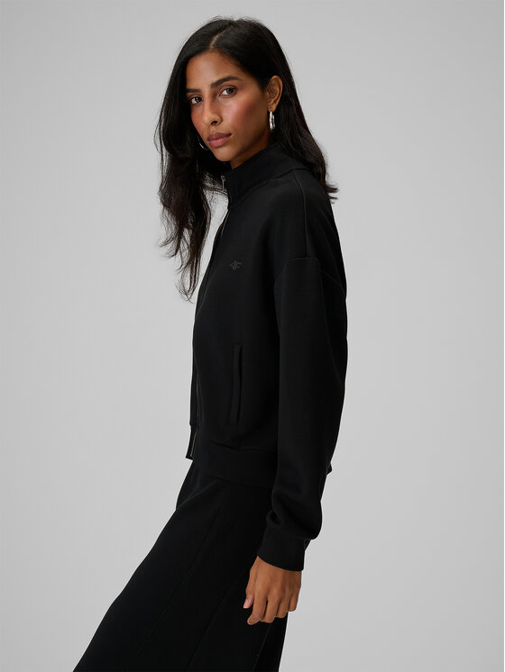 4F 4F Bluza ESSENTIAL Czarny Loose Fit