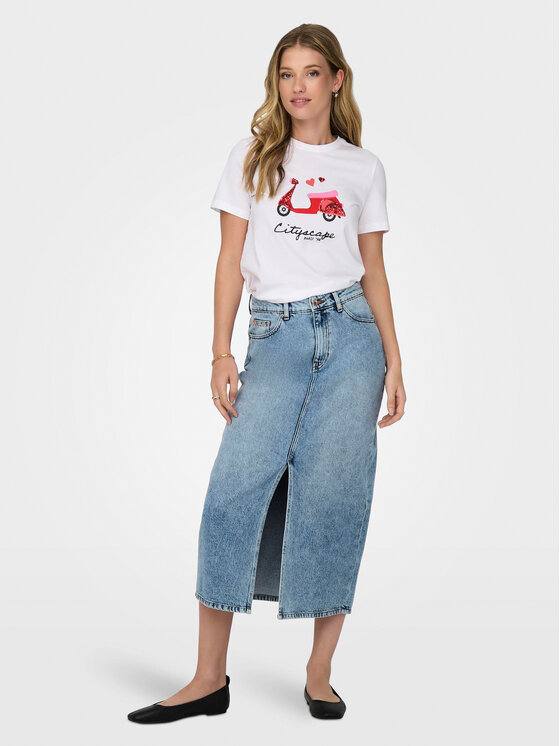 ONLY ONLY Тишърт Kita 15316574 Бял Regular Fit