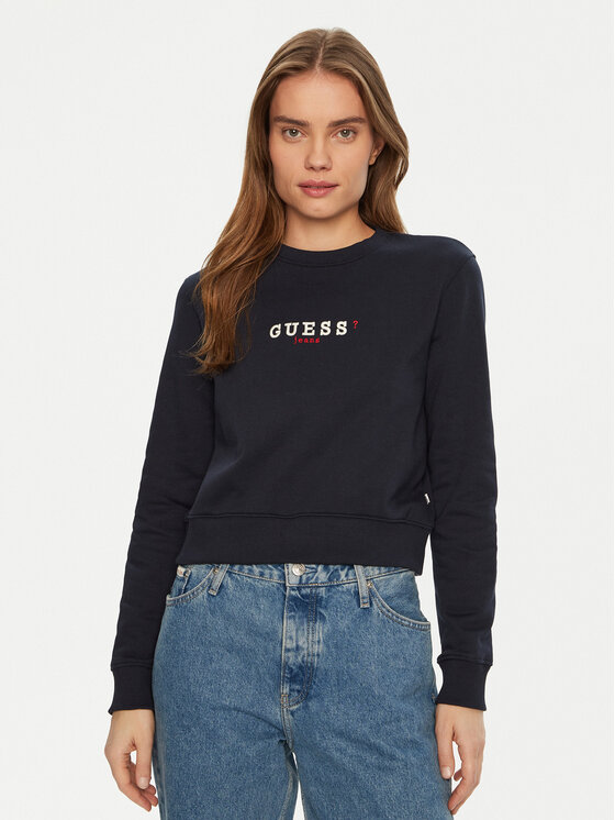 Guess Jeans Guess Jeans Pulóver W5RQ28 K68I4 Sötétkék Regular Fit
