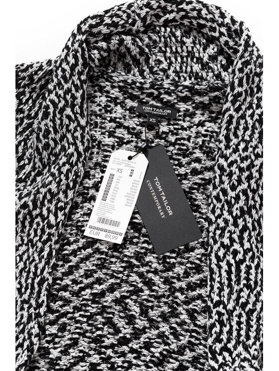 Tom Tailor Tom Tailor Sweter TOM TAILOR TWO COLORED CARDOGAN Biały Regular Fit