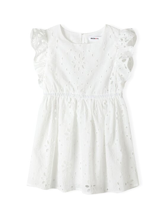 MINOTI MINOTI Sukienka letnia 18DRESS 62 Biały Regular Fit