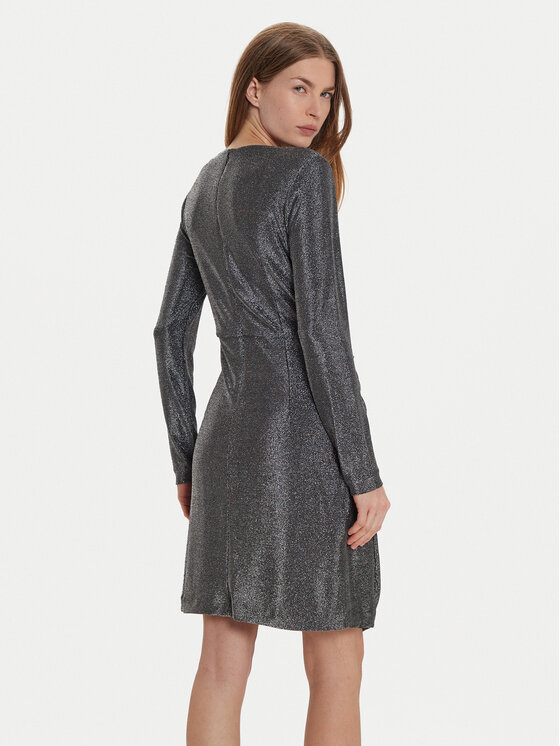 DKNY DKNY Sukienka koktajlowa DD4GAA85 Srebrny Regular Fit