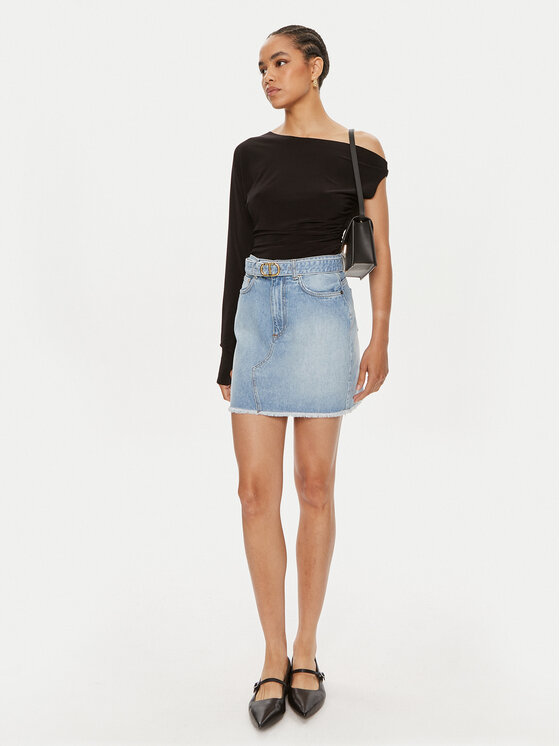 TWINSET TWINSET Džinsinis sijonas 241TT2391 Mėlyna Straight Fit