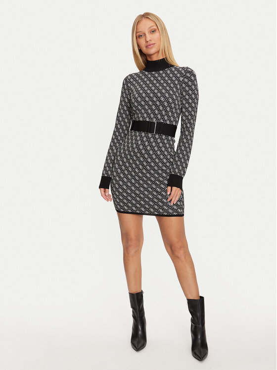 Guess Guess Úpletové šaty Lise W4BK43 Z37K0 Čierna Regular Fit