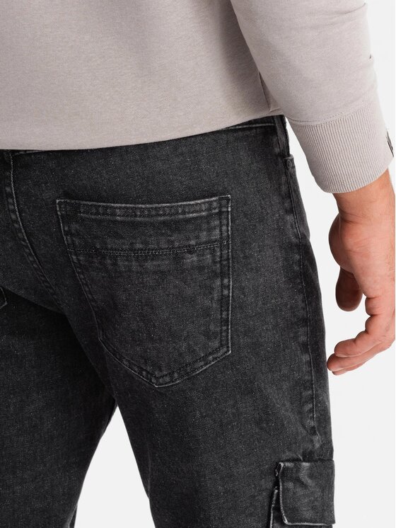 Ombre Ombre Jeansy P1079 Černá Regular Fit